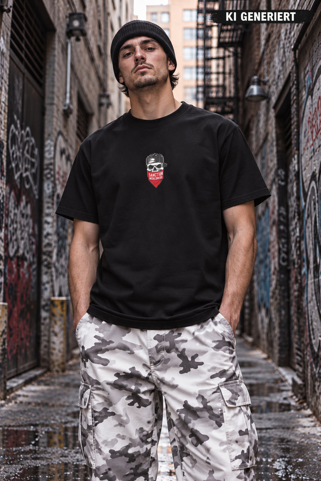 Sanctum Streetwear T-Shirt Bandana Skull